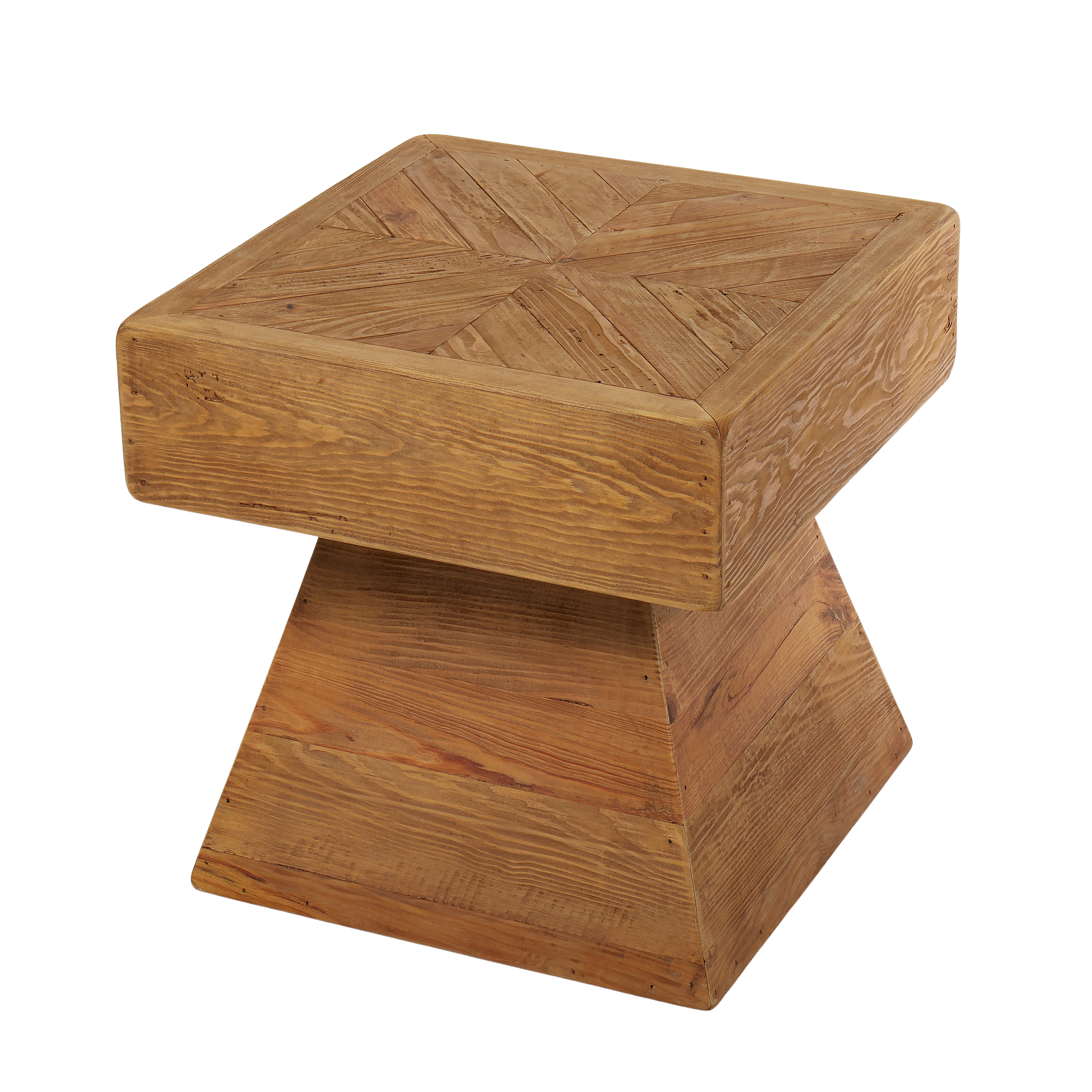 Amalfi Reclaimed Pine Wood Square Side Table Home & Office Decoration Natural