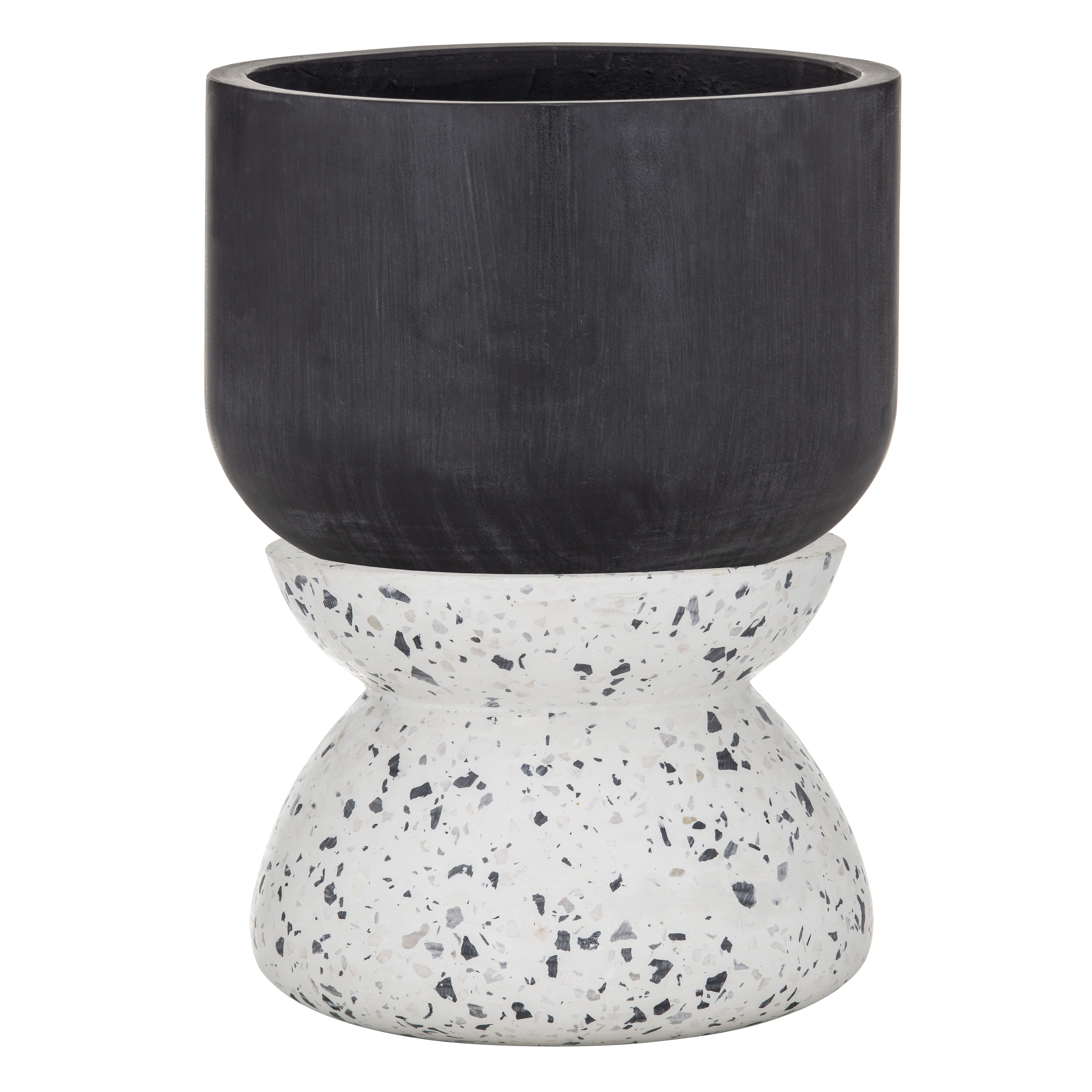 Lucas Planter Pot Indoor Cement Flower Planter Home Office Decor Black