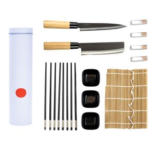 Homeys Tools for Life Nippon 14 pc Sushi Gift Set in a Tin Red/White Giftbox 8.5x8.5x34.5cm