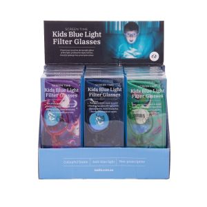 Is Gift Screen Time - Kids Blue Light Filter Glasses (3Asst/12D Assorted 15.5x6.2x3.5cm