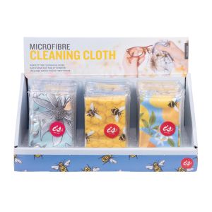 Is Gift Microfibre Cleaning Cloths - Bees (4Asst/30Disp) Assorted 15x18x0.1cm
