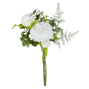Rogue Peony Fittonia Mix Bouquet White 14x10x23cm