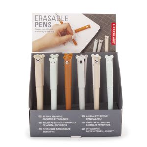 Kikkerland Erasable Animal Pens CDU 24pcs/4 Assorted 1.1x1.4x14.5 cm