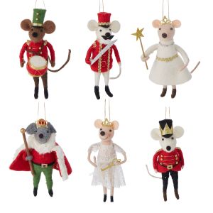 Rogue Wool Mouse Nutcrackers Set 6 Multicolour 29x19x6cm