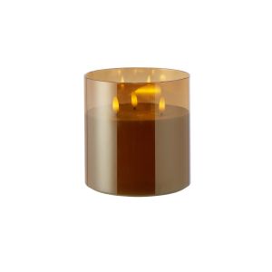Rogue Amber Triflame Candle Brown 15x15x15cm