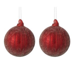 Rogue Sugared Ball Ornament S2 Red 10x10x10cm