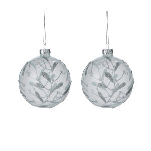 Rogue Frosted Mistletoe Ornaments S2 White 8x8x8cm
