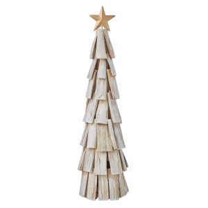 Rogue Wooden Tree with Star Natural 14x14x51cm