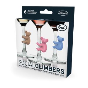 Fred Social Climbers - Koala Wine Markers (set of 6) Assorted 1.7x3.7x3.8cm