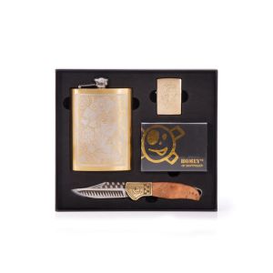 Homeys Tools for Life Schiffmacher Man's Ruin 4 pc Gift Set Black/Gold Giftbox 115x1.6x3.2cm