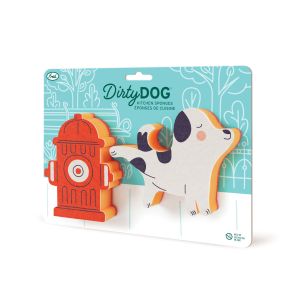 Fred Dirty Dog Sponge - set of 2 Multi-Coloured 21x16x3.5cm