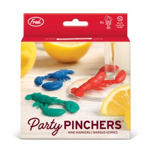 Fred Party Pinchers Drink Markers 6pcs Set Multi-Coloured 3x1x6cm