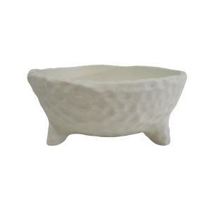 Rogue Textured Cement Footed Planter Cream 22x22x10cm