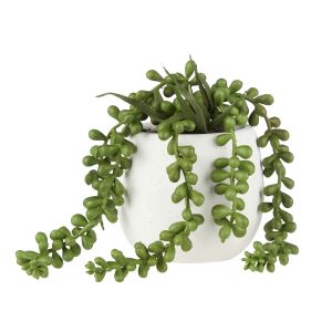 Rogue Hanging Pearls-Tub Pot Green/White 13x12x22cm