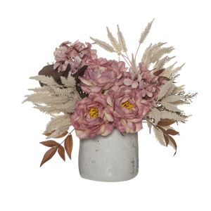 Rogue Dried Look Bouquet-Reese Pot Pink/Cream 34x27x27cm