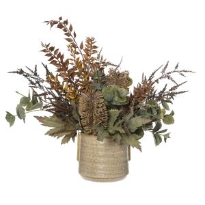 Rogue Autumn Banksia Mix-Ari Pot Brown/Light Brown 50x37x37cm