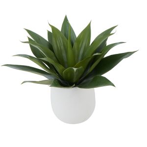 Rogue Agave-Tub Pot Green/White 45x45x37cm