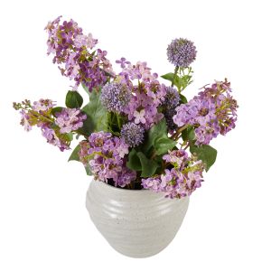 Rogue Lilac Allium Mix-Talilia Pot Purple & Light Green 35x33x41cm