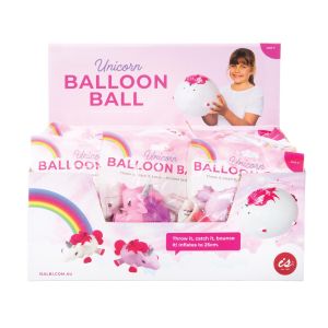 Is Gift Balloon Balls - Unicorn (3Asst/24Disp) Multi-Coloured Inflates to: 25cm