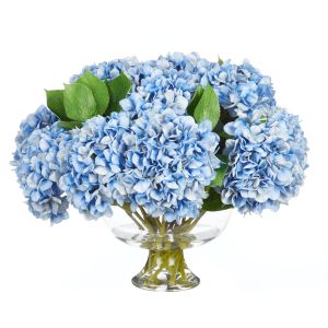 Rogue Garden Hydrangea Mix-Dahlia Bowl Blue & Glass 70x69x62cm