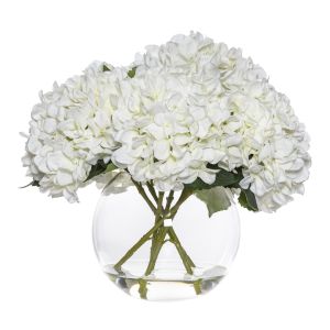 Rogue Hydrangea-Phoebe Sphere Vase White/Glass 48x48x39cm