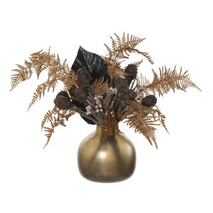 Grand Designs Deco Fern Mix-Anastasia Round Vase Dark Brown/Smokey Green 65x50x56cm