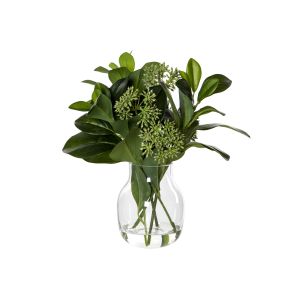Rogue Lush Seeding Mix-Adina Vase Green/Clear 30x26x30cm