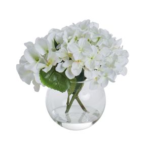 Rogue Hydrangea-Sphere Vase White/Glass 24x24x21cm