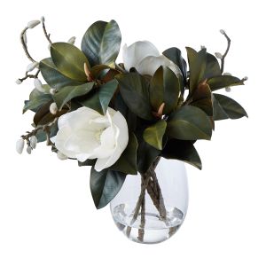 Rogue Magnolia Grandiflora-Claire Vase White/Glass 66x50x53cm