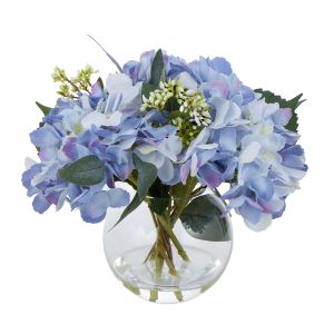 Rogue Hydrangea Mix-Sphere Vase Blue/Glass 29x29x30cm