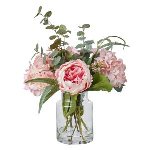 Rogue Hydrangea Peony Mix-Pail Vase Pink 46x32x47cm