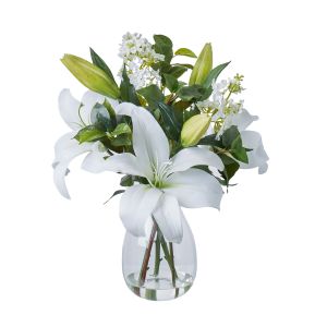 Rogue Casablanca Lily Garden Mix-Nara Vase White 43x43x49cm