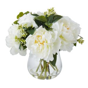 Rogue Peony Garden Mix-Tallie Vase White/Glass 40x28x29cm
