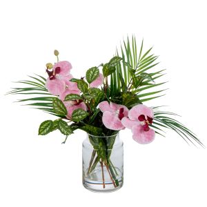 Rogue Phalaenopsis Palm Mix-Pail Vase Pink/Glass 48x41x36cm