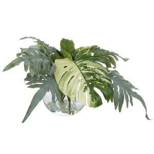 Rogue Exotic Foliage Mix-Phoebe Vase Green/Glass 75x70x40cm