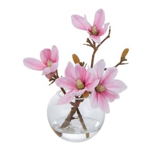 Rogue Mini Magnolia-Sphere Vase Pink/Glass 27x20x16cm