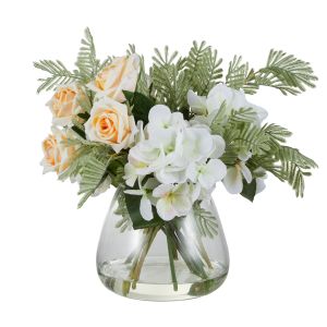 Rogue Hydrangea Mimi Rose Mix-Garden Vase White 50x45x36cm
