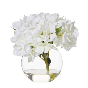 Rogue Hydrangea-Sphere Vase White/Glass 24x24x23cm