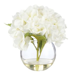 Rogue Hydrangea-Sphere Vase White/Glass 24x24x23cm