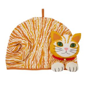 Ulster Weavers Ginger Cat Shaped Tea Cosy Orange 27x35x3cm