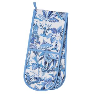 Ulster Weavers India Blue Double Oven Glove White/Blue 88x18x2cm