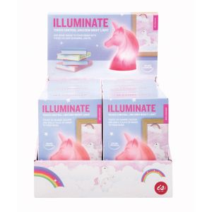 isGift Illuminate Colour Changing Touch Light - Unicorn (6 Disp) White 15.4x10.7x7cm