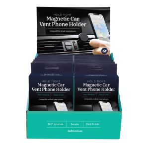 Tech 2 IT Hold Tight - Magnetic Car Vent Phone Holder (12 Disp) Black 15.7x9.5x4cm