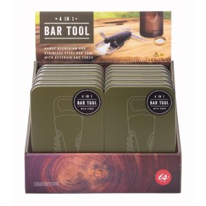Is Gift 4 in 1 Bar Tool with a Torch in a Tin (12Disp) Black 13.8x9x2.5cm
