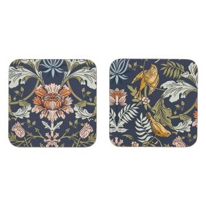 Ulster Weavers Finch & Flower Coaster 4pcs Set Navy 11x11x1cm