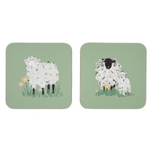 Ulster Weavers Woolly Sheep Coaster 4pcs Set Green 11x11x1cm