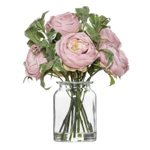 Rogue Columbian Rose Eucalyptus Mix-Glass Lip Vase Pink 28x27x41cm