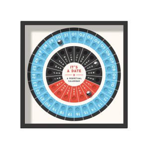 BRASS MONKEY Perpetual Calendar Multi-Coloured 12x3x12cm