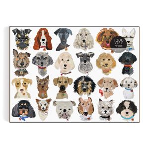 Galison Paper Dogs Puzzle 1000pc Multi-Coloured 29x22x6cm