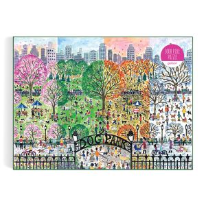 Galison Michael Storrings Dog Park in Four Seasons Puzzle 1000pcs Multi-Coloured 68.6x50.8cm